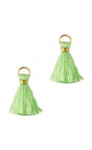 Mini Quaste 2cm - Gold-neon mint green